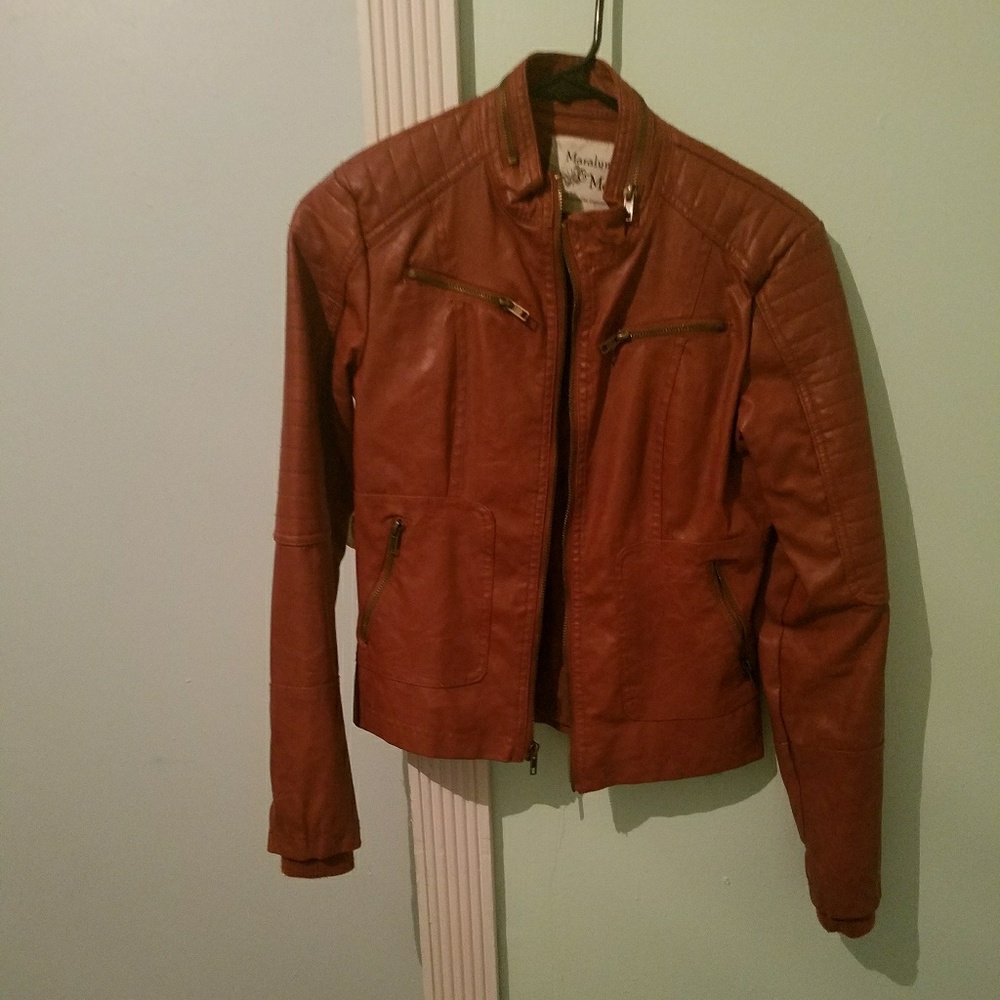 Brown faux leather jacket
